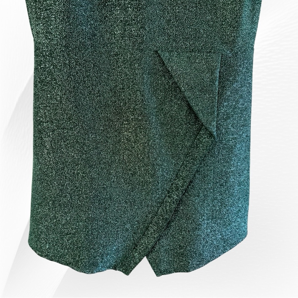 Topshop NWOT Teal Metallic Mini Dress Size 8 - Picture 4 of 5